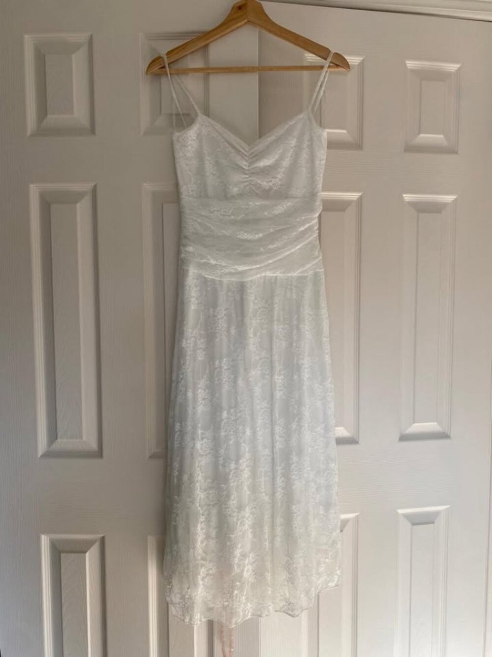 BNWT "see you monday los angeles" white spaghetti strap dress. size m (fits smal
